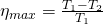 {\eta }_{max} =\frac{{T}_{1}-{T}_{2}}{{T}_{1}}