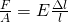 \frac{F}{A}=E\frac{\Delta l}{l}