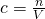 c=\frac{n}{V}