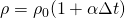 \rho ={\rho }_{0}(1+\alpha \Delta t)