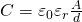 C={\varepsilon }_{0}{\varepsilon }_{r}\frac{A}{d}